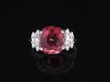a pink tourmaline and diamond ring