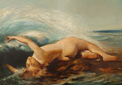 ANONYME (XXème) Nu allongé sur la plage