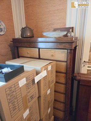 Cartonnier placage acajou, fin du XIXème siècle