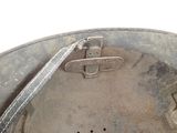 a close up of a helmet with a strap on it