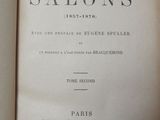 the front page of a book with a black and white image of salons