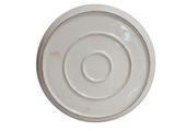 a white plate with a circular design on it