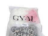 a plastic bag with a leopard print on it