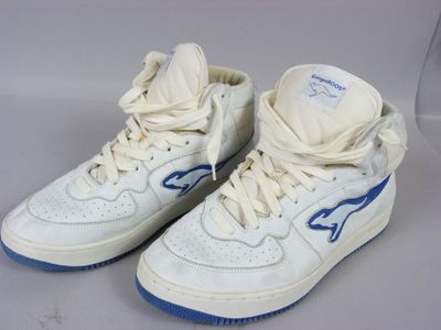 Baskets Nike Air Force montantes blanches et bleues, taille 38,5