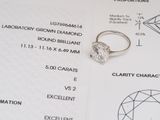 Gros plan sur une bague surmontée d'un diamant