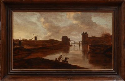 Frans de Hulst, Paysage avec pêcheurs au bord de la rivière …