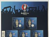 a picture of a postcard with a picture of a soccer player on it