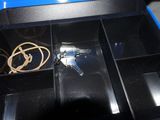 a blue box with a bunch of keys inside of it