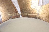 pied de lampe en céramique craquelée crème, argent et or, po… (photo 3)