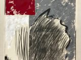 une image représentant un dessin en noir et blanc avec un carré rouge au milieu