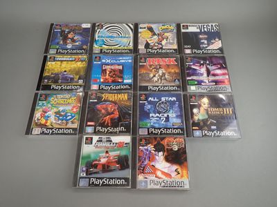 a lot of video games sitting on a table