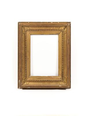 an old picture frame on a white wall with a white background