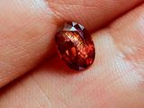quelqu'un tient un diamant rouge à la main, à un doigt