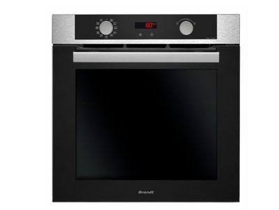 a close up of a black oven with the door open