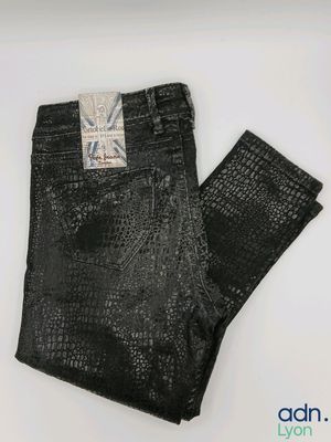 PEPE JEANS LONDON - Pantalon taille basse en effet croco - T…