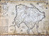 an old map of a town with a lot of buildings on it