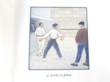 a picture of a book with a picture of two men playing baseball