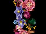 a picture of a bunch of flowers that are on a black background