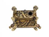 a small decorative box with a tiger design on it