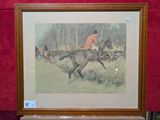 tableau représentant un homme à cheval dans une zone boisée