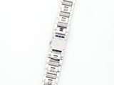 an image of a watch on a white surface with a white background
