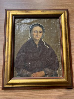 La dévote HST encadré fin XIX dim hors cadre 32x40cm