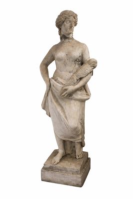 une image d'une statue de femme tenant un panier