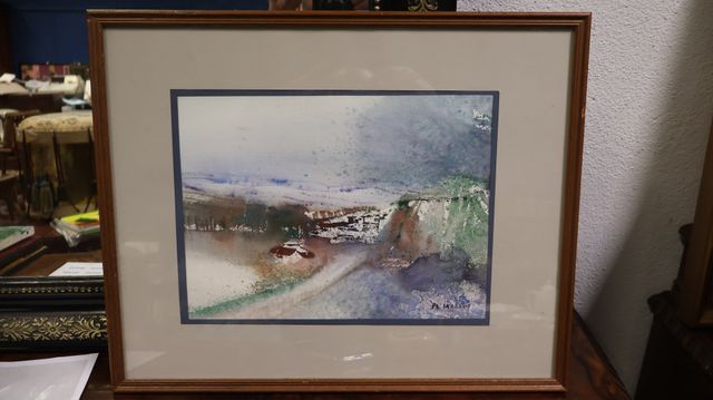 Ph. SARRAUD : aquarelle « vue de village » 24 x33 à vue
