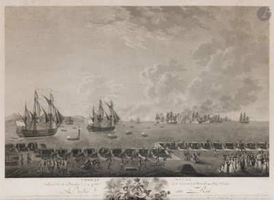 une vieille photo représentant un grand groupe de navires sur un plan d'eau