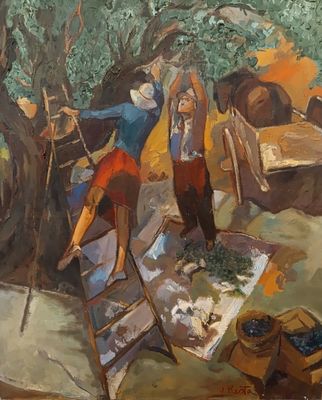 Jean PRESTA (1927- ) Cueillettes des olives.
