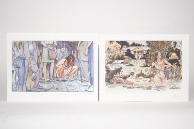 two pictures of a couple of people playing in the water