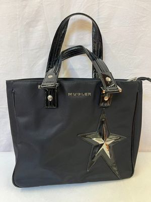 Mugler.T : Sac Cabas EN Coton Noir ET Vernis ( Avec SA Houss…