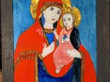 an image of a painting of a woman holding a child