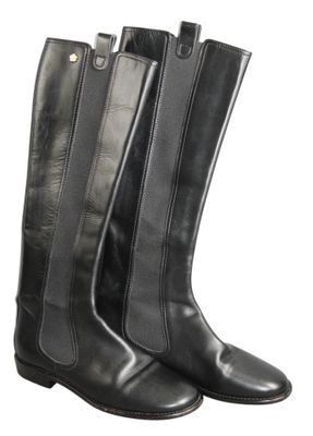 CHANEL - Paire de BOTTES montantes en cuir noir, taille 42, …