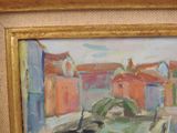 a picture of a painting of a boat on the water