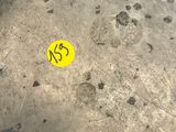 a yellow sticker on the bottom of a metal pot