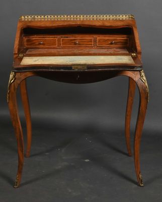 an antique writing desk with drawers and drawers on the top
