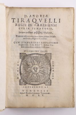 TIRAQUEAU (André). De jure constituti possessorii tractatus.… - Photo 1