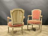 pair of louis xvi style cane back armchairs