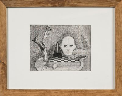 Hubert GAILLARD (1912-2003) Composition au masque Encre de c…