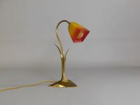 Lampe de bureau Art Nouveau en bronze et tulipe de verre sou…