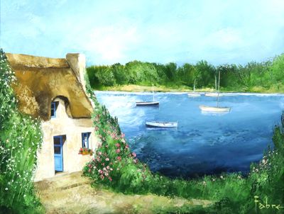 Gilles FABRE (1933-2007). Bord de mer en Bretagne.