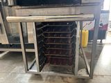 an oven that has a lot of food inside of it