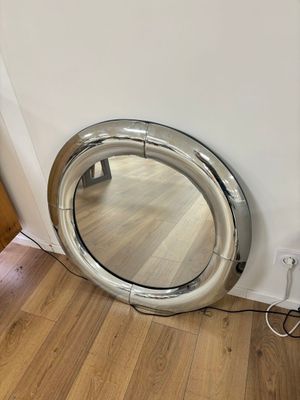 Miroir rond diamètre env 80 cm (accidenté), pendule et encad… - Photo 1