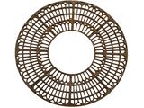 an image of a circular iron plate with holes in it