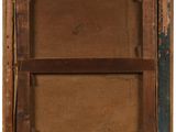 a painting of an old wooden frame with a brown background