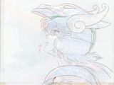 an image of a drawing of a woman with a helmet on
