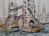 a picture of a drawing of a boat on the water