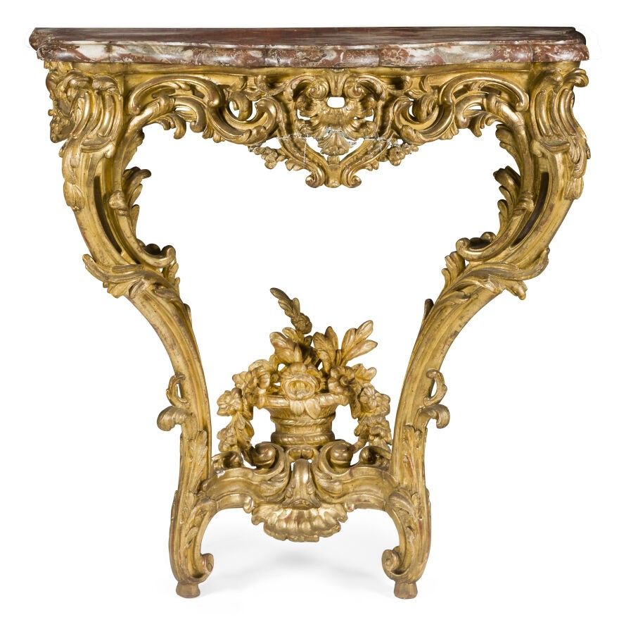 CONSOLE EN BOIS DORÉ