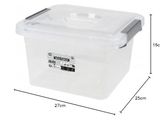 a clear plastic storage box with lid and handle